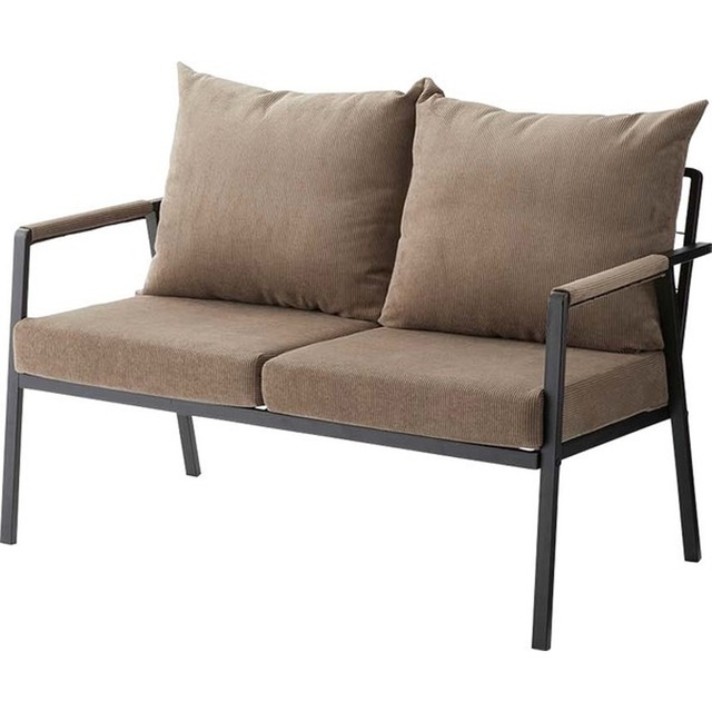 ロイス 2人掛 スチール 粉体塗装 ソフトレザー