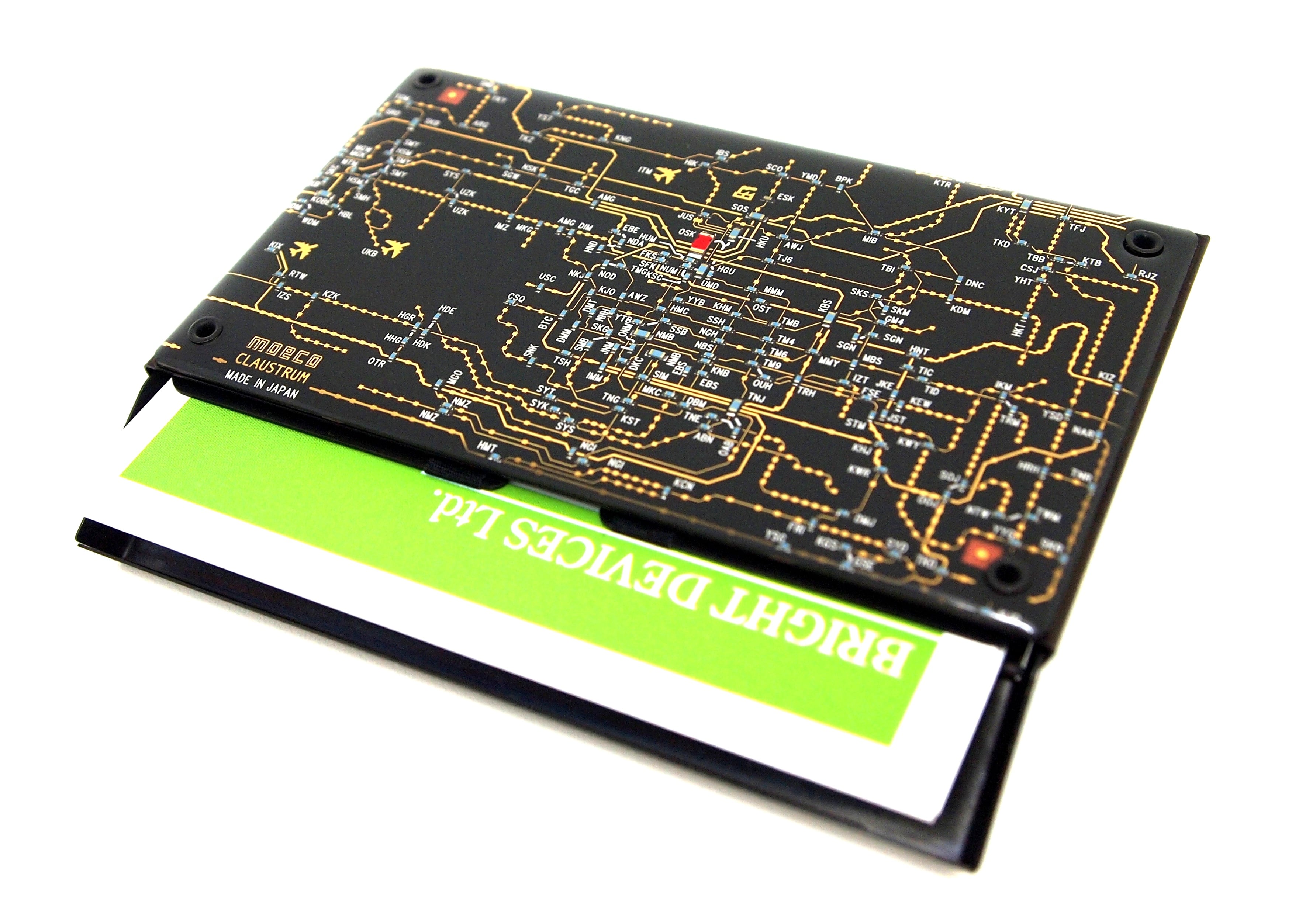 在庫切れ品】moeco クラウストルム 東京回路線図 名刺入れ 緑 東京回