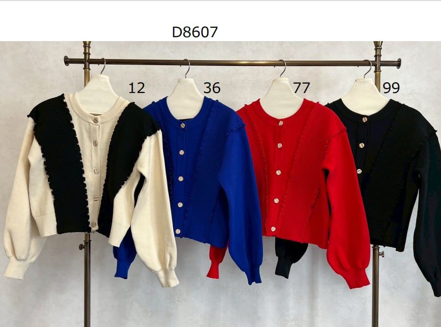 D8607　ショートカーデイガン