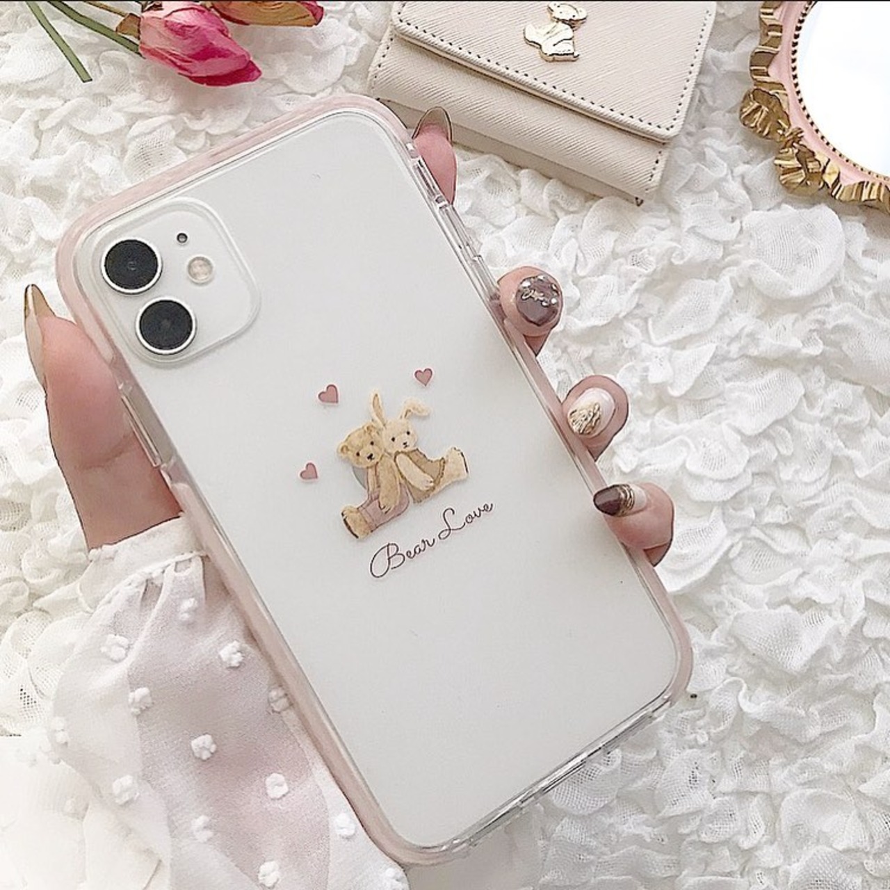 【ネーム入り】Bear & Rabbit【耐衝撃クリアケース】B24