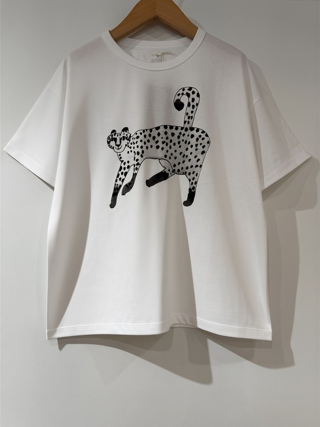 （g)グラム/天竺プリントTee  CHEETAH  チーター　　ホワイト