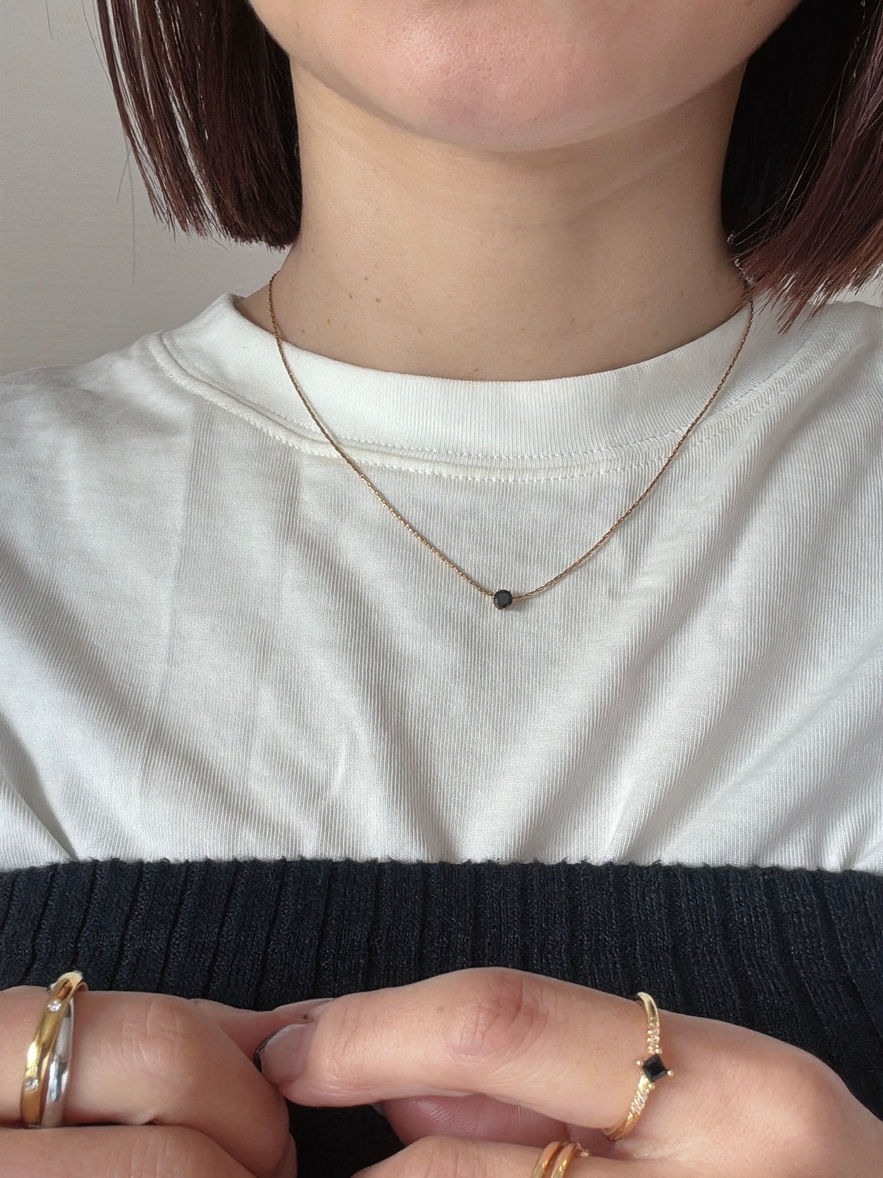 ミニマルブラックネックレス