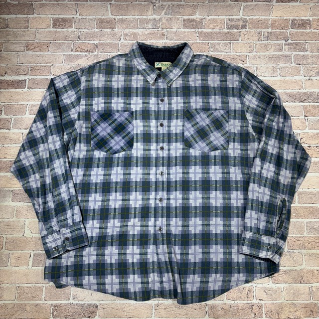 1990s HABAND PRINT FLANNEL SHIRT SIZE XL