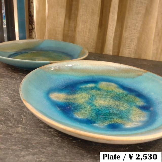 [Mashiko Ware] Mashiko Ware 6.3" Plate, Large Turquoise, Mini Plate, Salad Plate, Cake Plate, Meal Plate, Made in Japan
