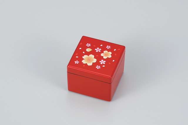 36-3306 鏡付プチBOX 木目塗 福うさぎ Jewelry Box w Mirror Happy Rabitt Motif