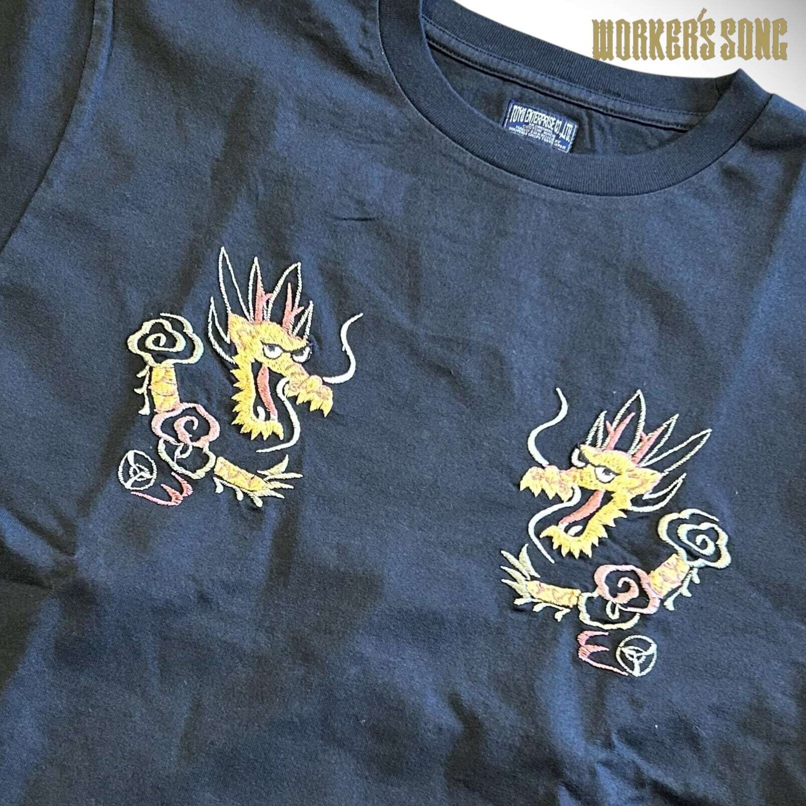 テーラー東洋 スカジャン刺繍 半袖Tシャツ ゴールド ドラゴン アメカジ