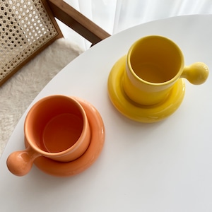 cercle ball cup saucer set 2colors / サークル ボール コーヒー カップ ソーサー セット コップ プレート オブジェ 北欧 韓国 インテリア 雑貨