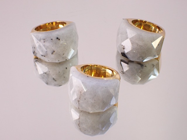 ラブラドライトリング(ゴールド)　[D2-296]