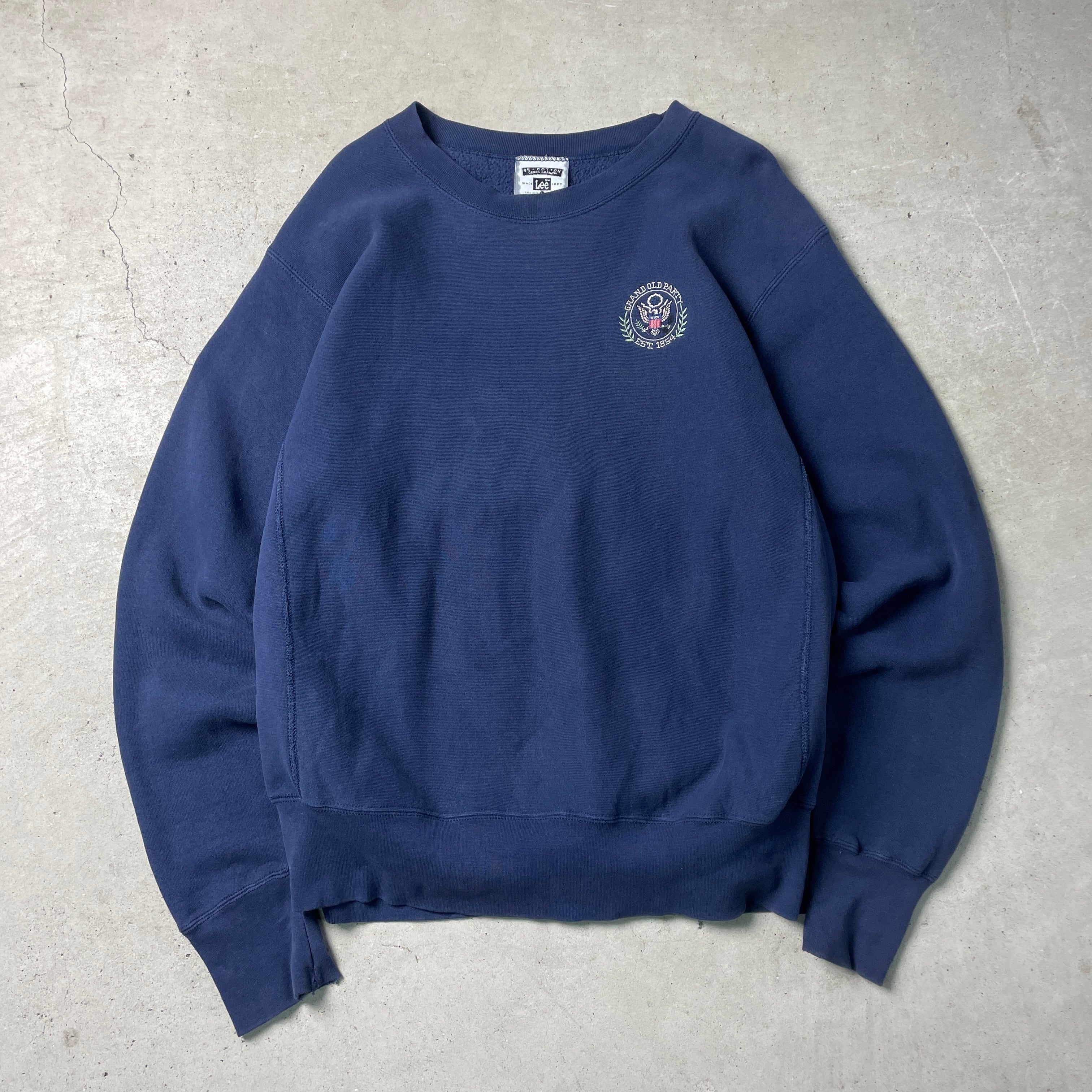 新品 90s USA製 Lee リー 無地スウェット 紺系【L】