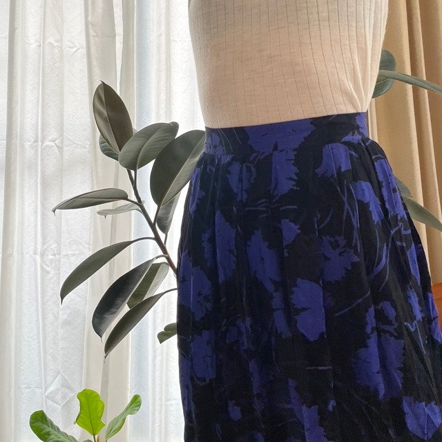 Big flower long skirt