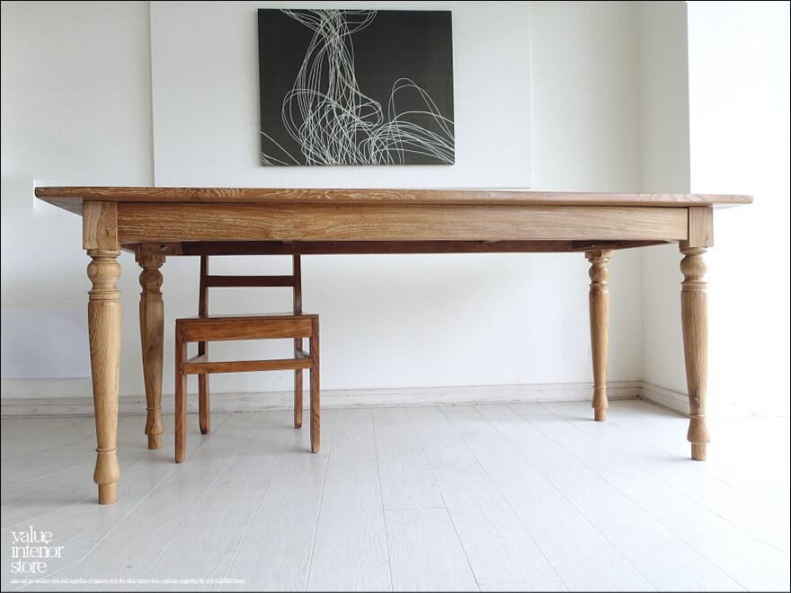 オールドチーク総無垢 ダイニングテーブルN190 食卓テーブル デスク 机 古材家具 手作り 銘木家具 送料無料 三大銘木 W190×D74cm