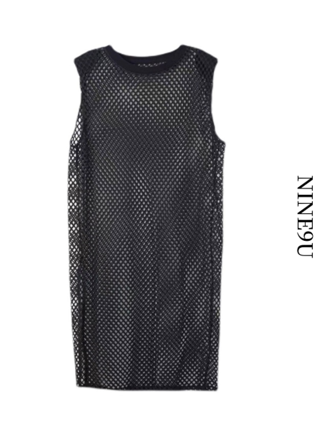 【即納商品】mesh tank top dress【NINE3662】