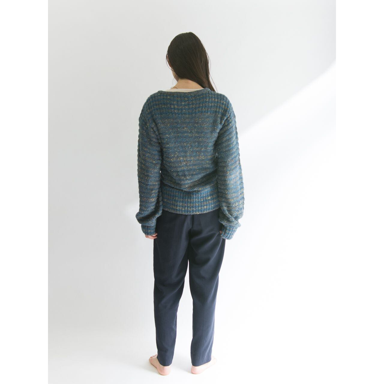 【Made in Italy】Oversized double breasted knit cardigan（イタリア製 オーバーサイズカーディガン ニットジャケット）3e