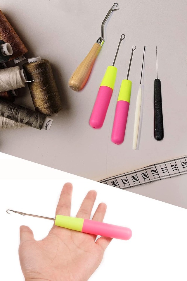 YFFSFDC マイクロ 編み物用 ラッチフック かぎ針 編み針 毛織り針カーペット編み 毛糸DIYマフラー帽子などのメンテナンス用 かぎ針セット 編み針 人気5本セット