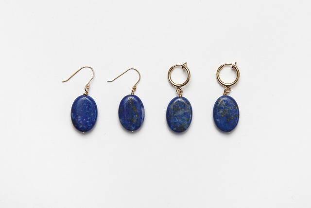 oval stone fook & earring