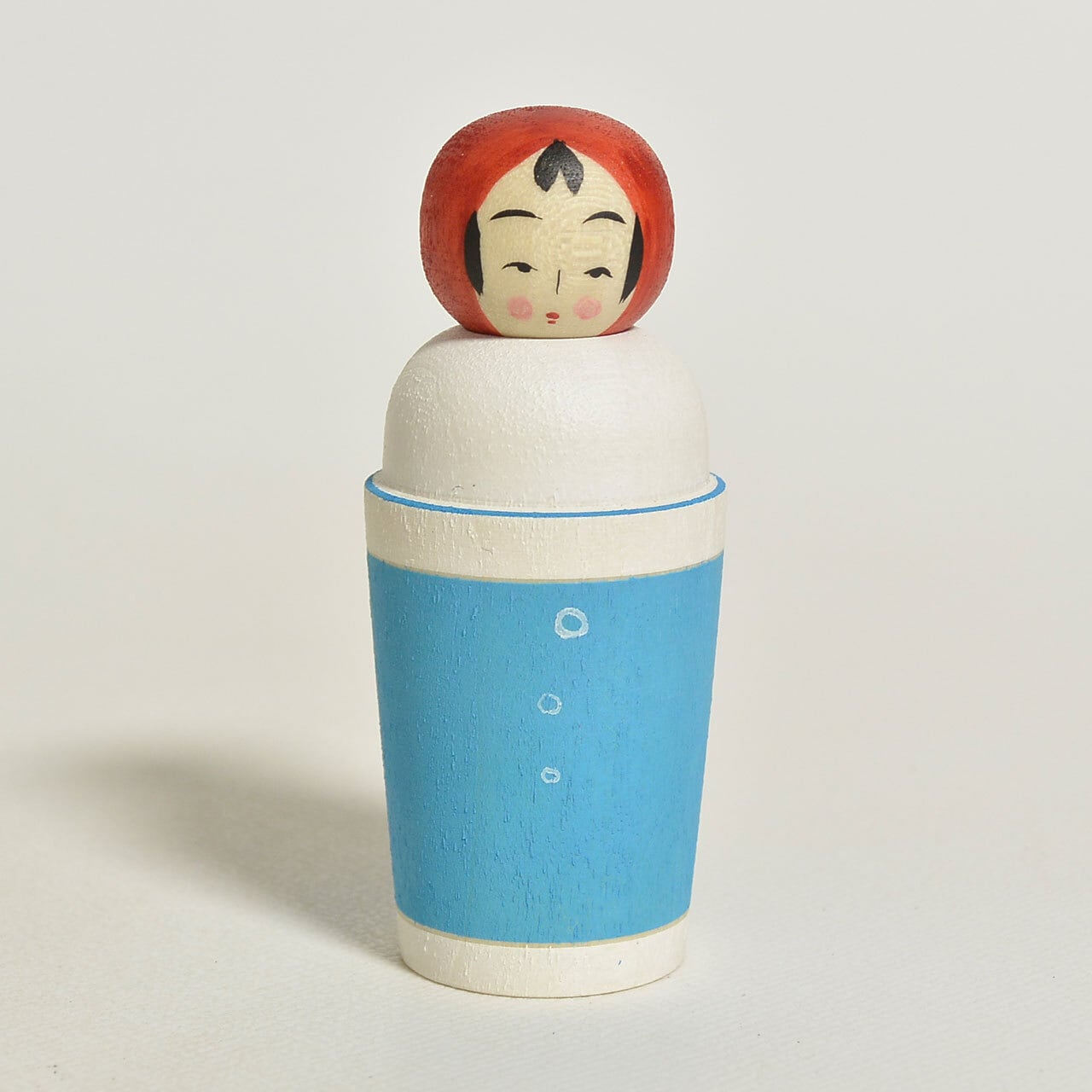 クリームソーダちゃんえじここけし 約2寸 約6cm 鈴木明 工人（作並系