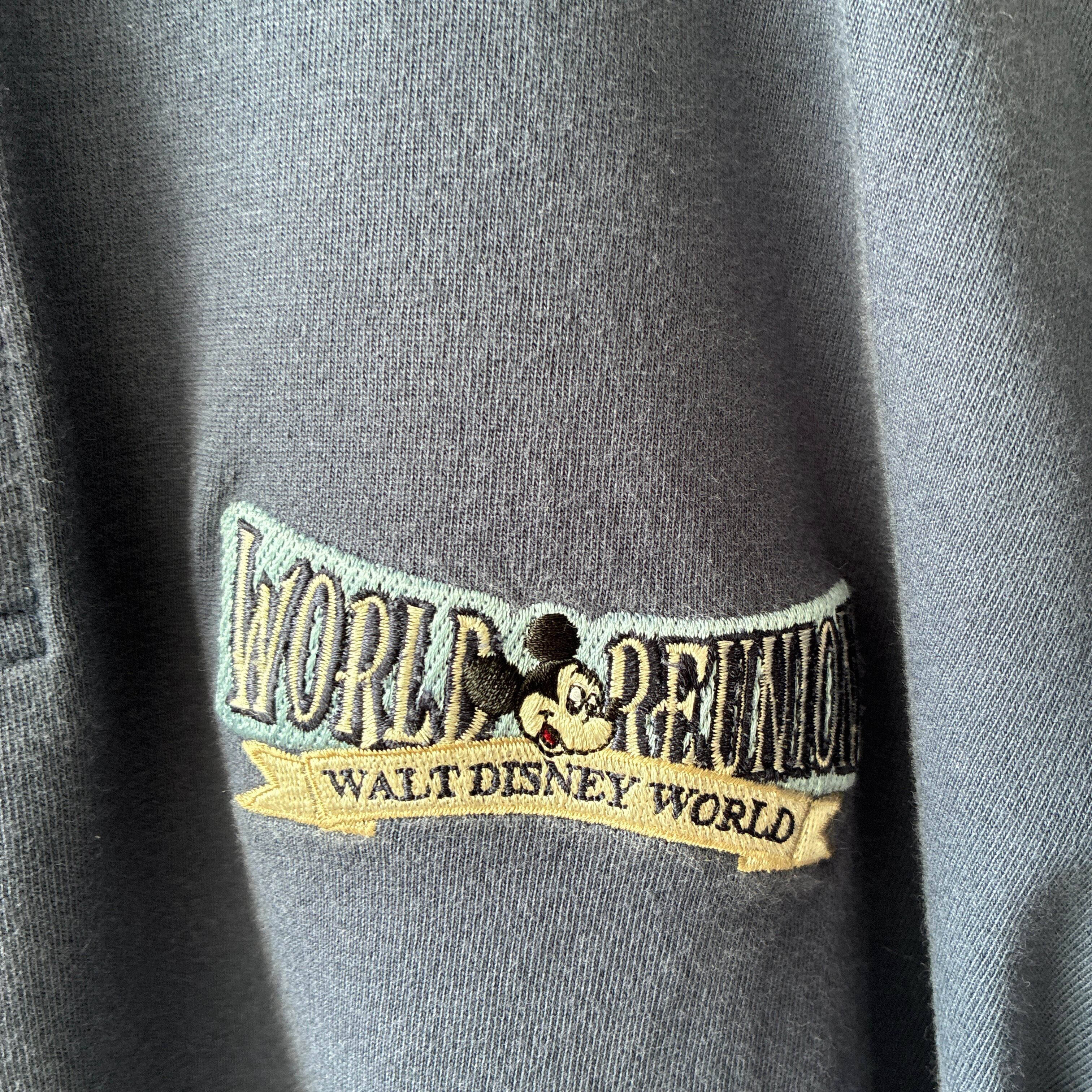 90sOLDDisneyオールドディズニーポロシャツメンズ半袖ネイビー紺L