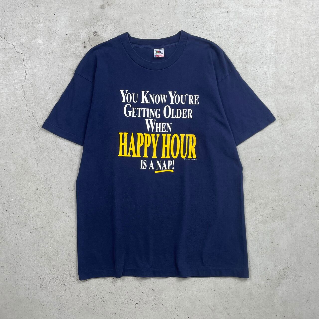 90年代 USA製 メッセージプリントTシャツ メンズL 古着 90s シングル