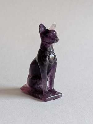 Fluorite フローライト ⭓ スフィンクス猫・古代エジプト・猫神バステト ⭔ CARVING