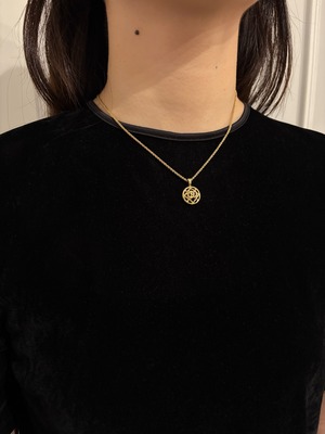 Christian Dior / vintage CD logo circle charm necklace.