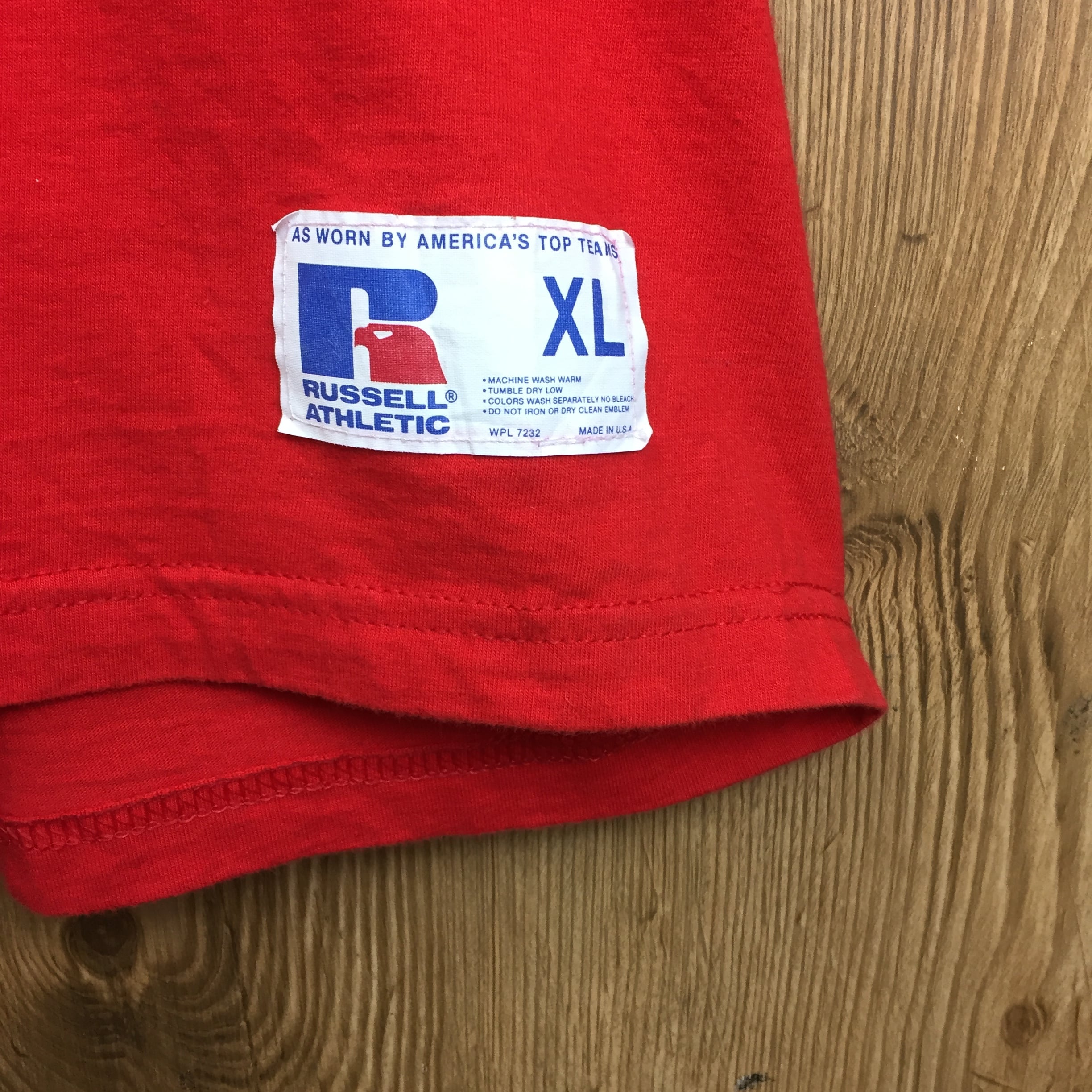 ☆USA製 80s RUSSELL ラッセル フットボールT 半袖 T-sh Tシャツ