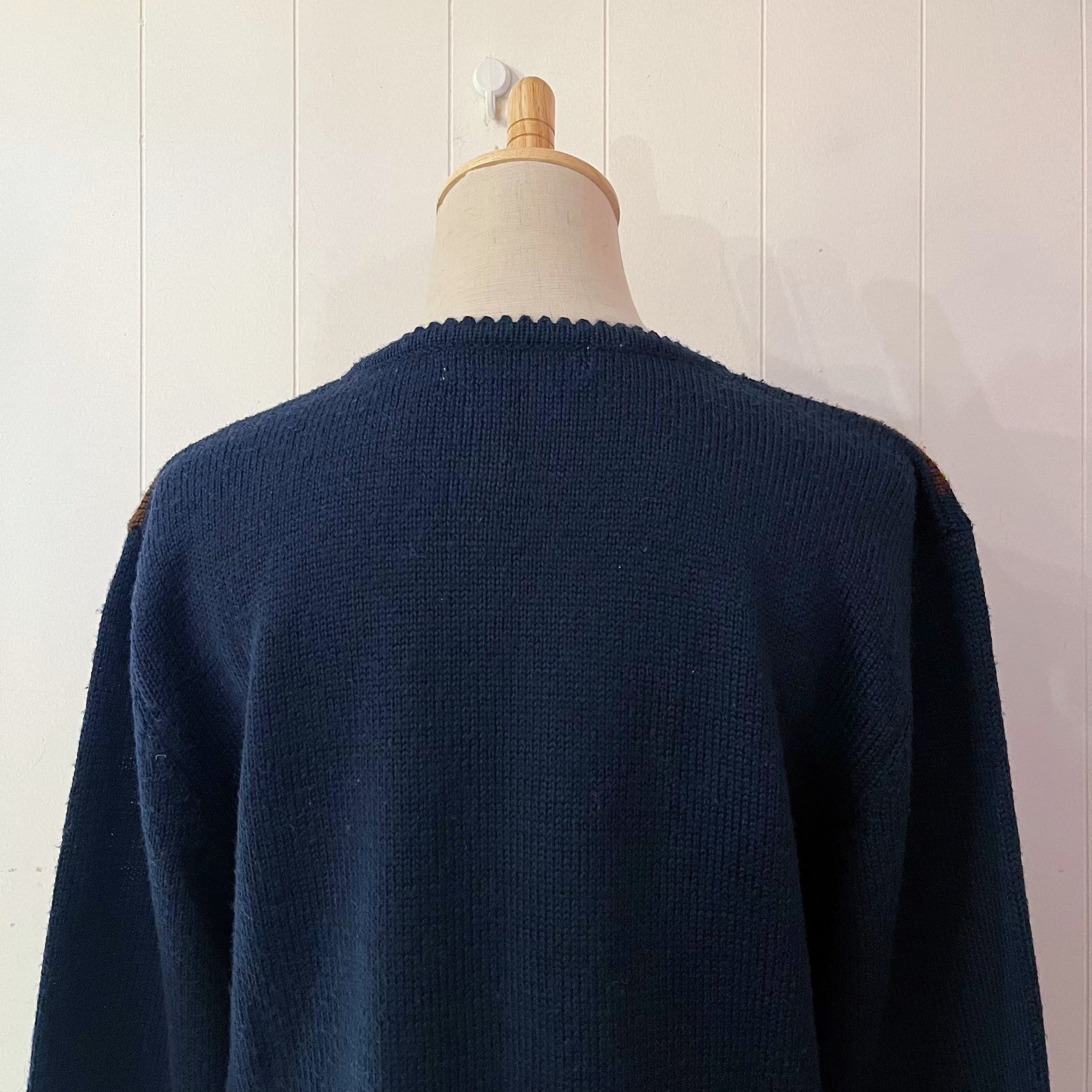 circus cat navy knit sweater