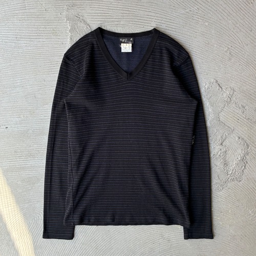 agnes b. / Striped knit sweater