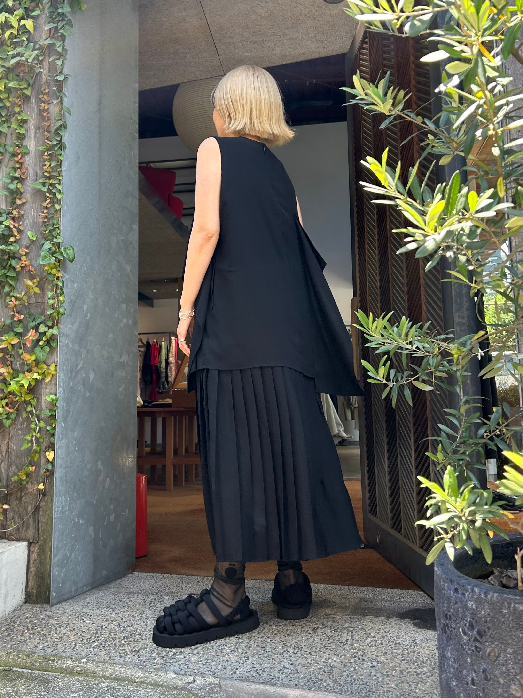 エンフォルド ワンピース SQUARE DRAPE DRESS プリーツ （【24AW 