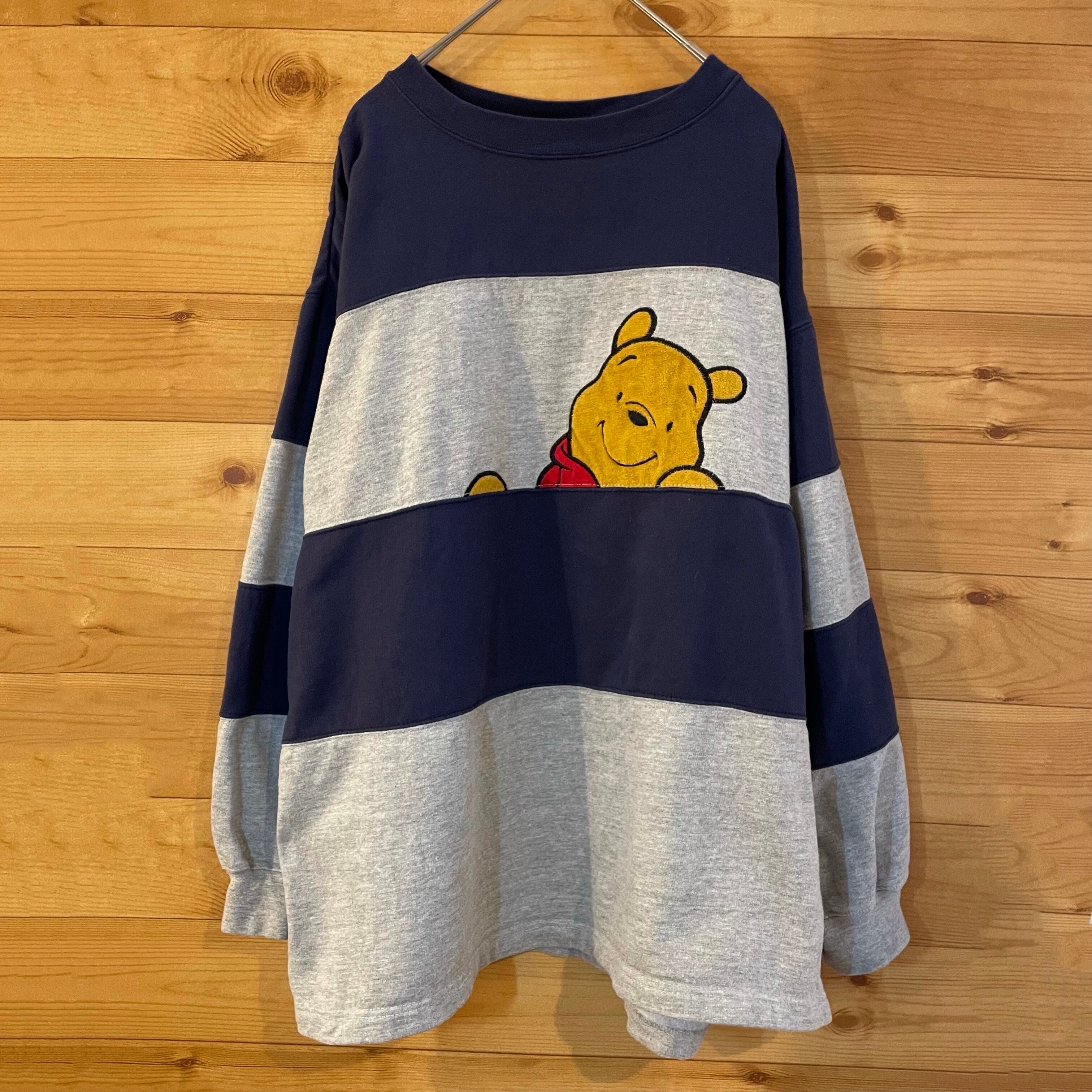 Disney】Pooh プーさん 刺繍 スウェット トレーナー ディズニー L