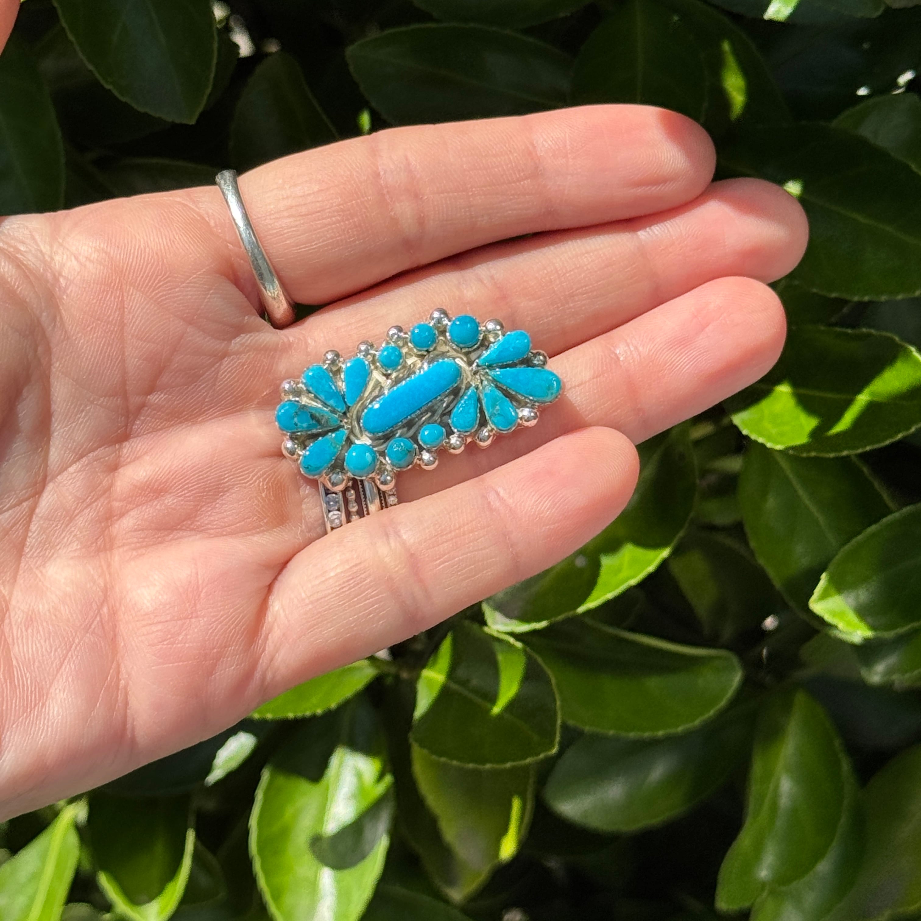Indian Jewelry》 ポイント フラワー ターコイズ ブローチ | 【公式