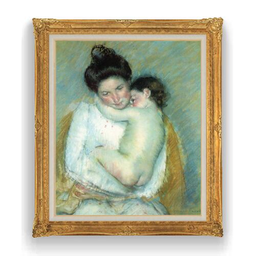 直筆仕上げ油絵 【メアリーカサット】 母と子 F20 絵画 アート 