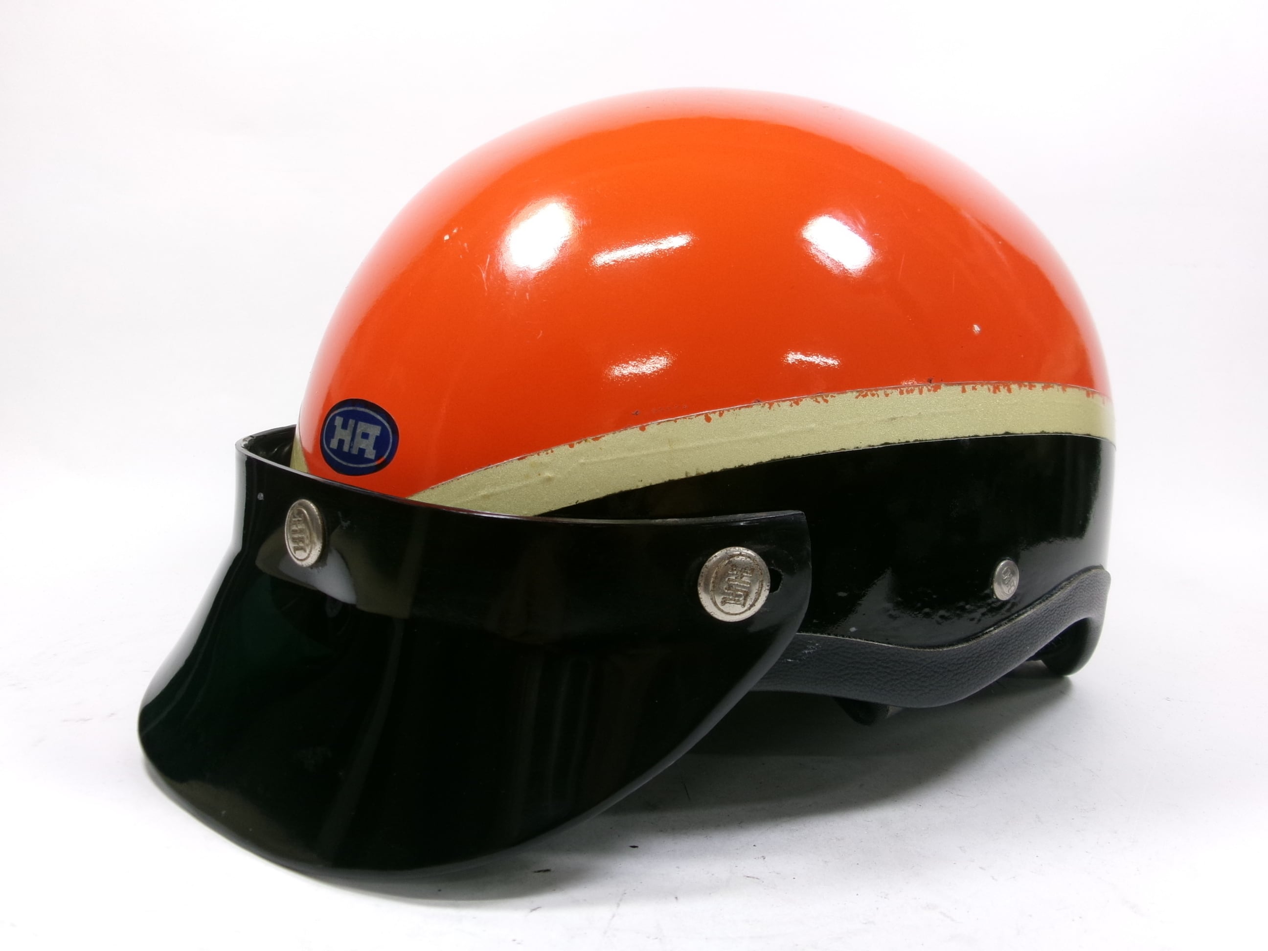 60s HA R-7M ヒロタケ アライ 革巻き ジェットヘルメット ☆ 60年代 