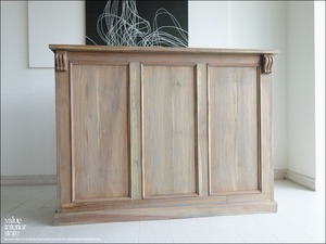 チーク総無垢材 カウンターRIZ 新品 レジカウンター シャビー 店舗什器 バーカウンター 受付 キャッシャーカウンター 送料無料 銘木 総無垢