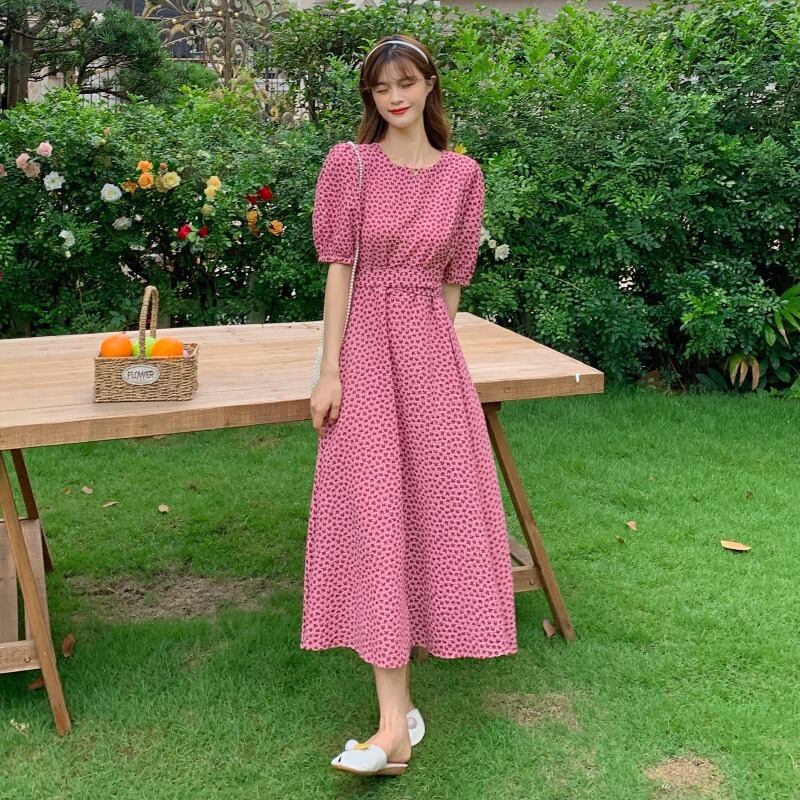 サマーウェストスリーブスカート 大人ガーリー スウィート キュート カジュアル 夏物 ドレス 1号婦人17450239146