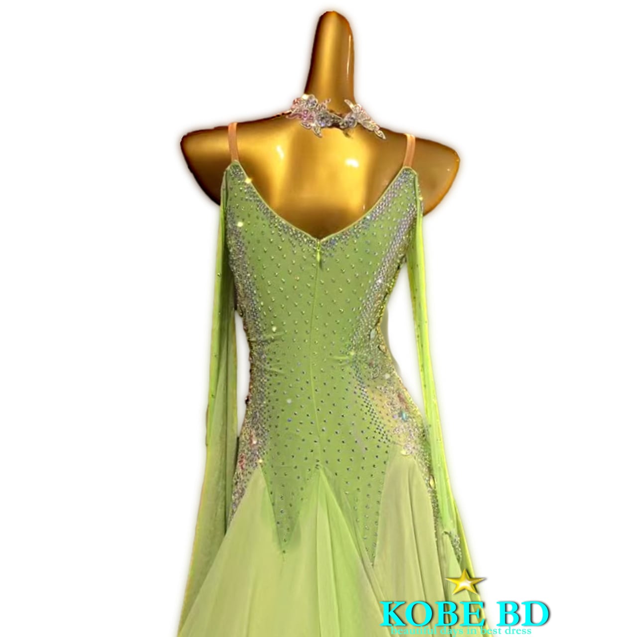 社交ダンスドレス　グリーン系 社交ダンスドレス】⭐️【商品番号AIー 241203】スタンダード