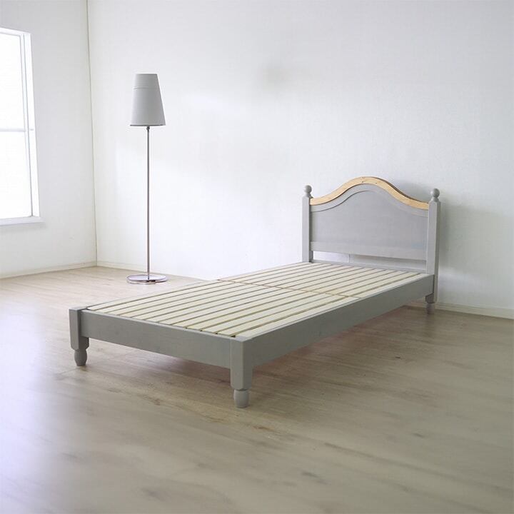 シングルベッド ラベンダーWHホワイト202×103×85(床面高26）cm