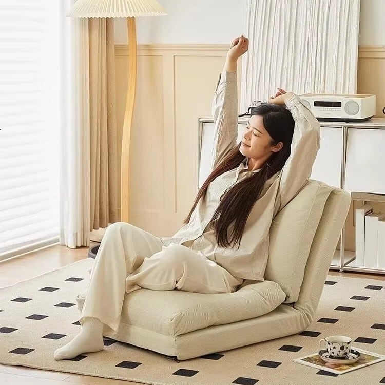 フロアチェア 1人掛け リクライニング コーデュロイ おしゃれ かわいい インテリア ミニマル 座椅子 いす イス ロー リラックス チェアー 白 ホワイト オレンジ グリーン