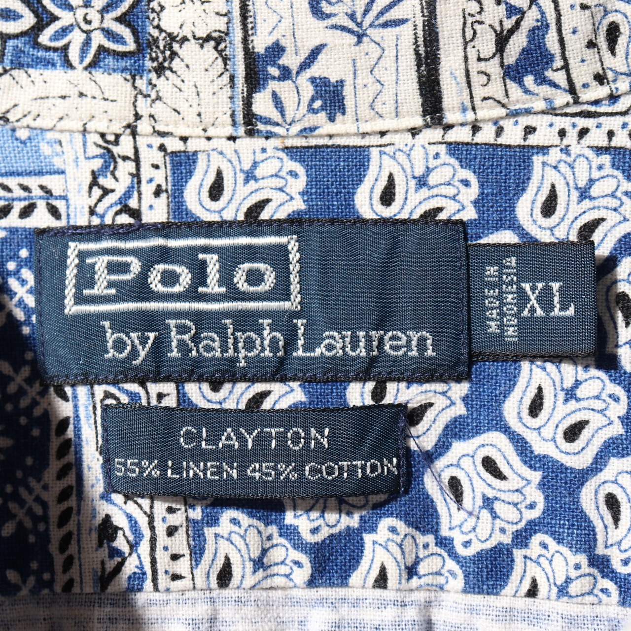 稀少 Mint Condition XL バンダナ柄 Clayton 総柄 青 ポロラルフローレン 半袖シャツ bandana