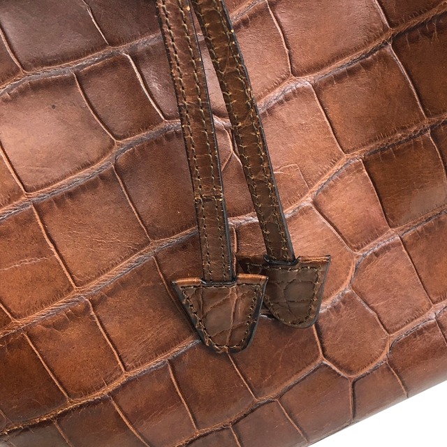 CELINE セリーヌ バックパック ブラウン レザー クロコ型押し リュック vintage ヴィンテージ オールド vknxcp