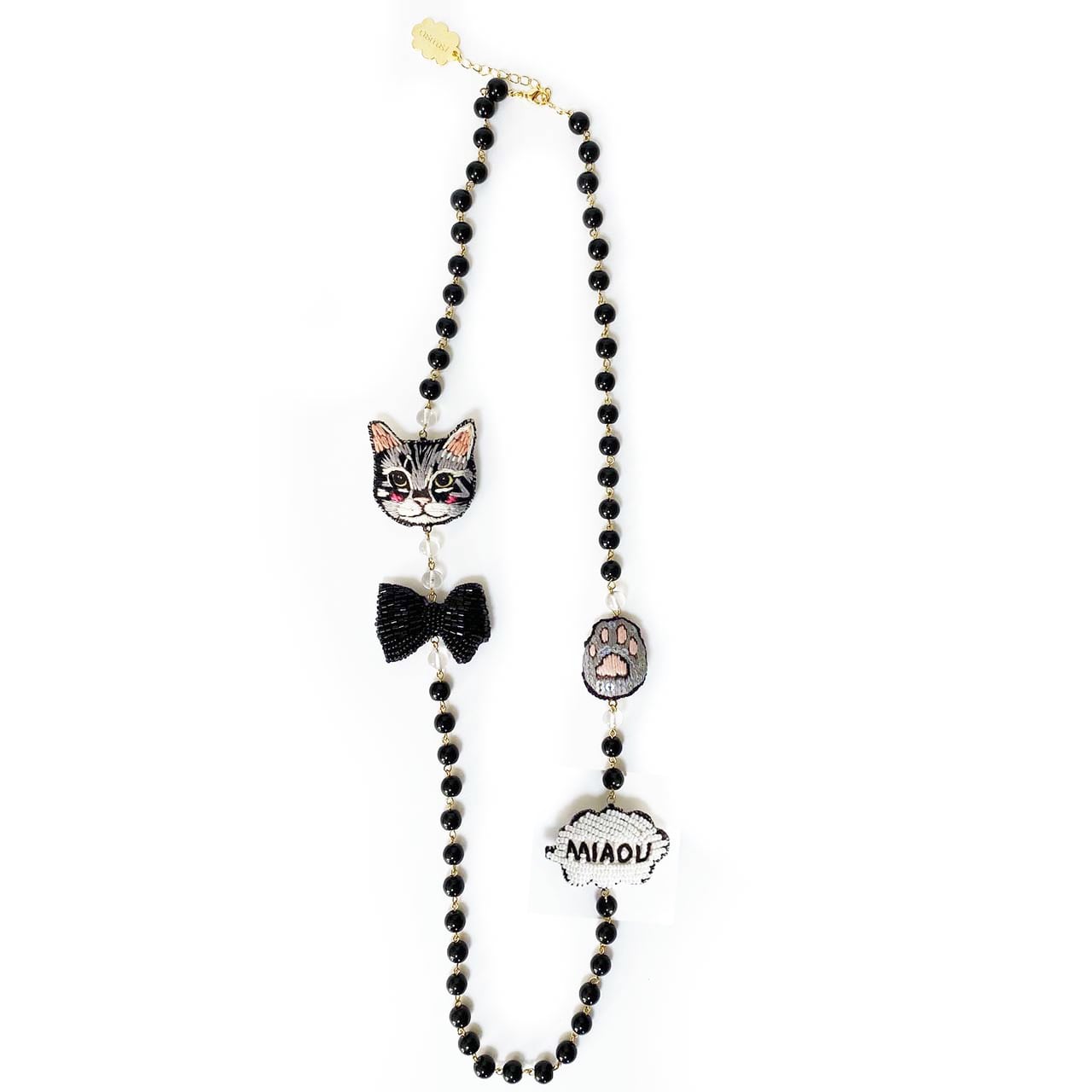 刺繍ネックレス猫と吹き出し | tamaobazaaar