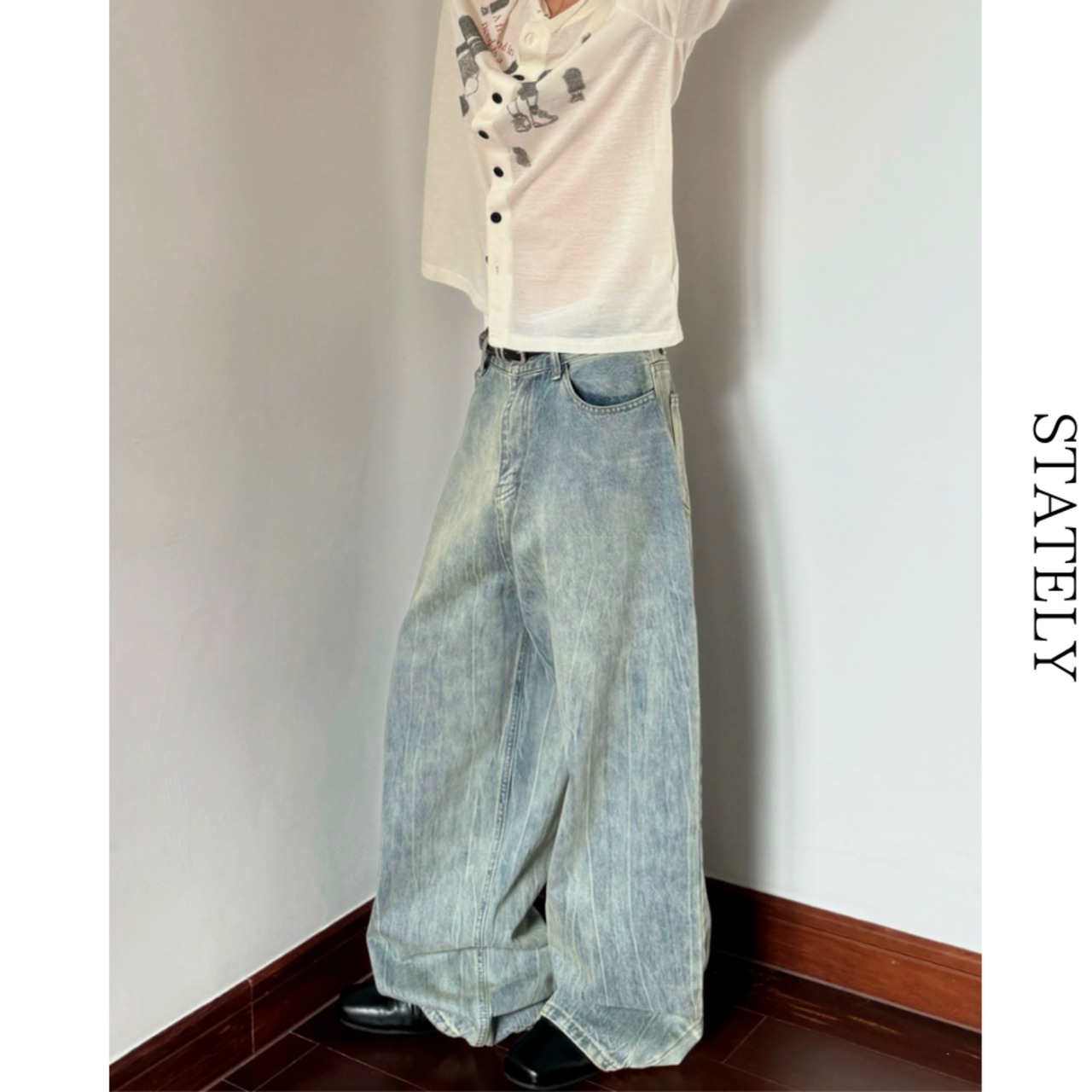 Vintage Mist Wide Denim_B120・画像5
