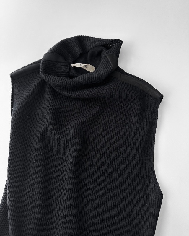 CÉLINE by Phoebe philo　RIB TURTLE NECK VEST