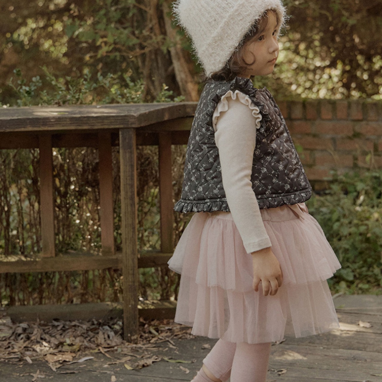 冬蝶結びデザインレギンスつきスカート2色