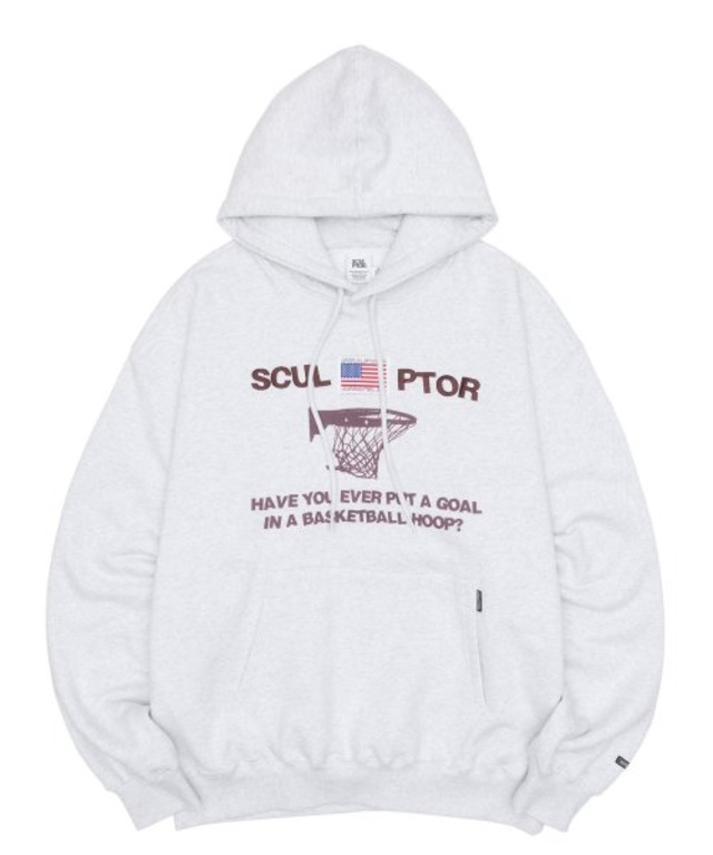 [SCULPTOR] Basketball Hoodie White Melange