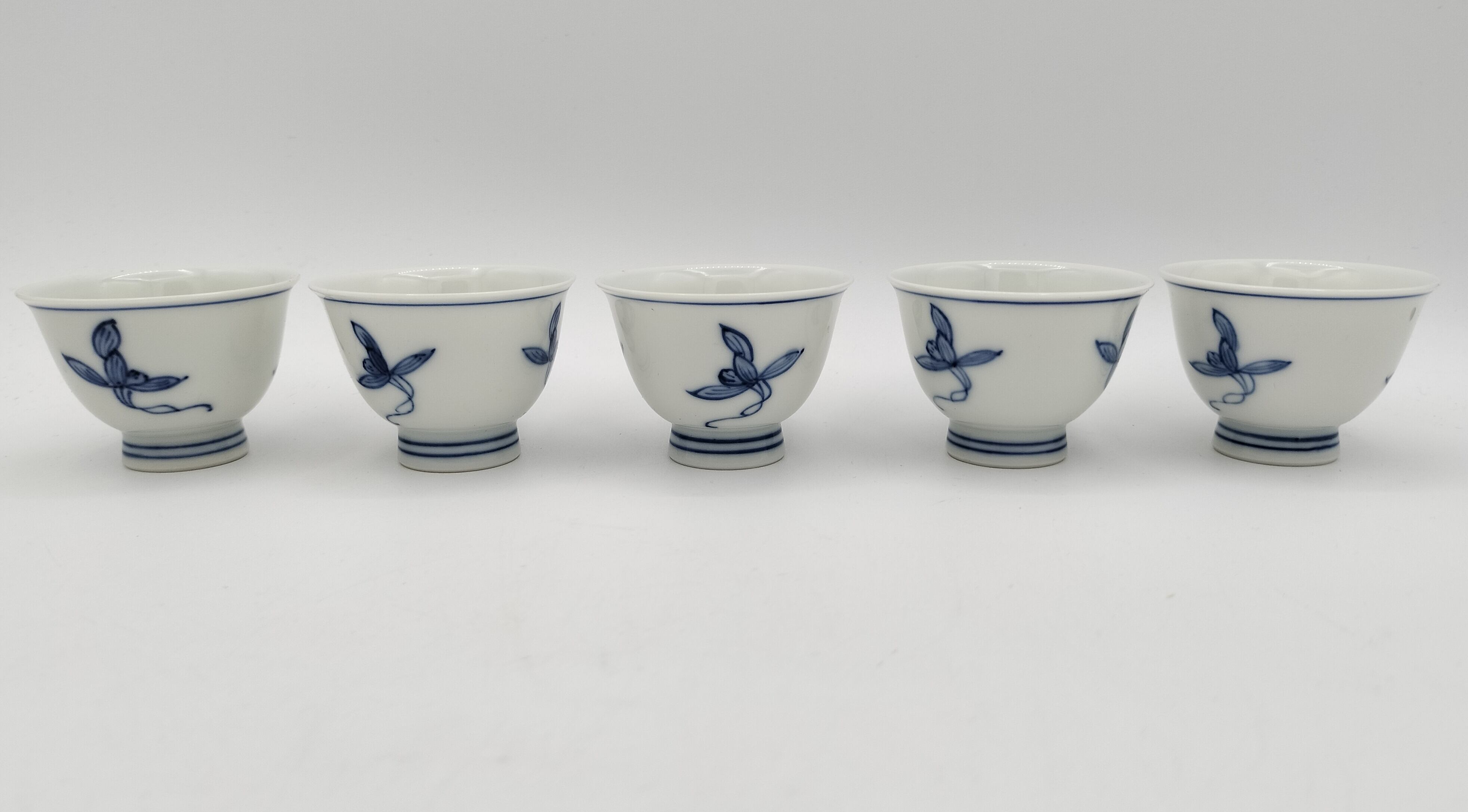 出物】煎茶 茶碗 5客セット 青ラン絵 山幸作 a954 | 有限会社いとお