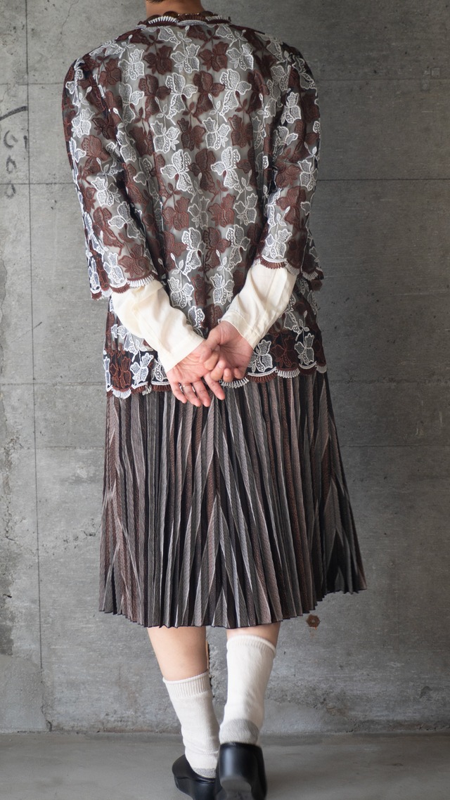 unknown 1990s Tulle lace embroidery haori