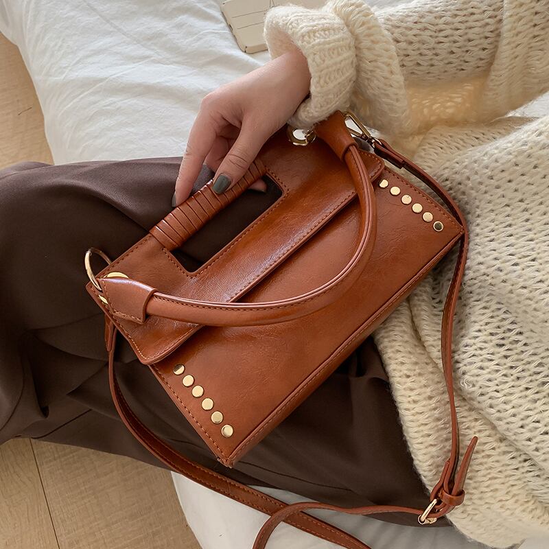 オータムウィンター 秋物 冬物 スクウェア メッセンジャーバッグ 手作りハンドバック64457751664