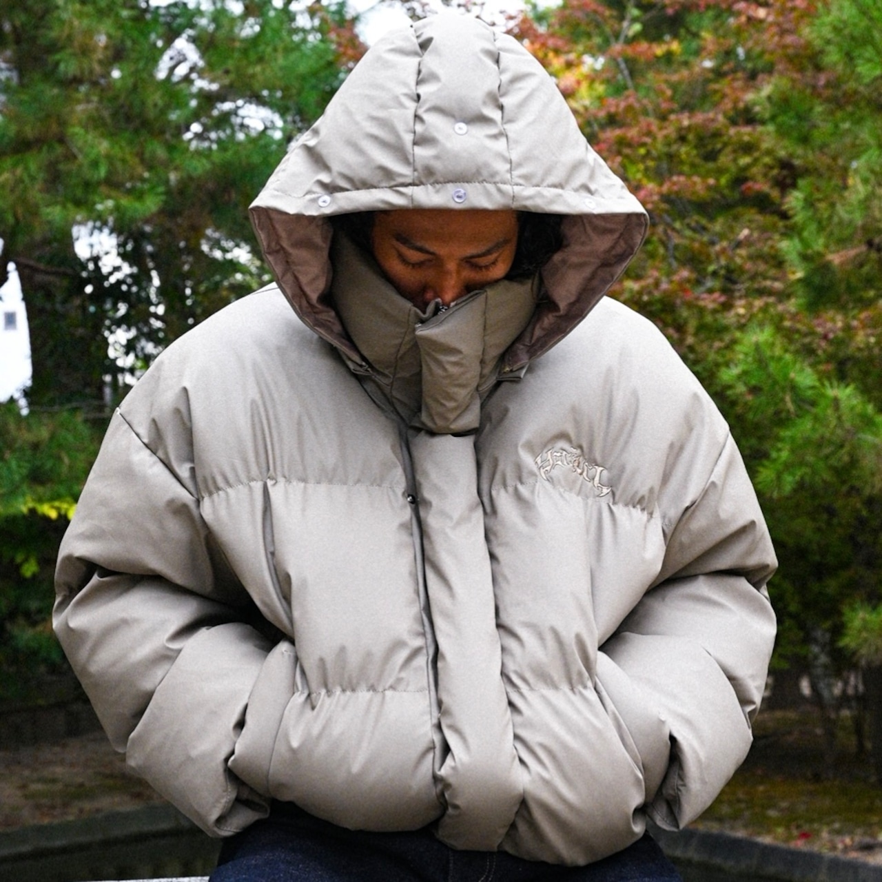 OG LOGO LUXURY FUR PUFFER JACKET