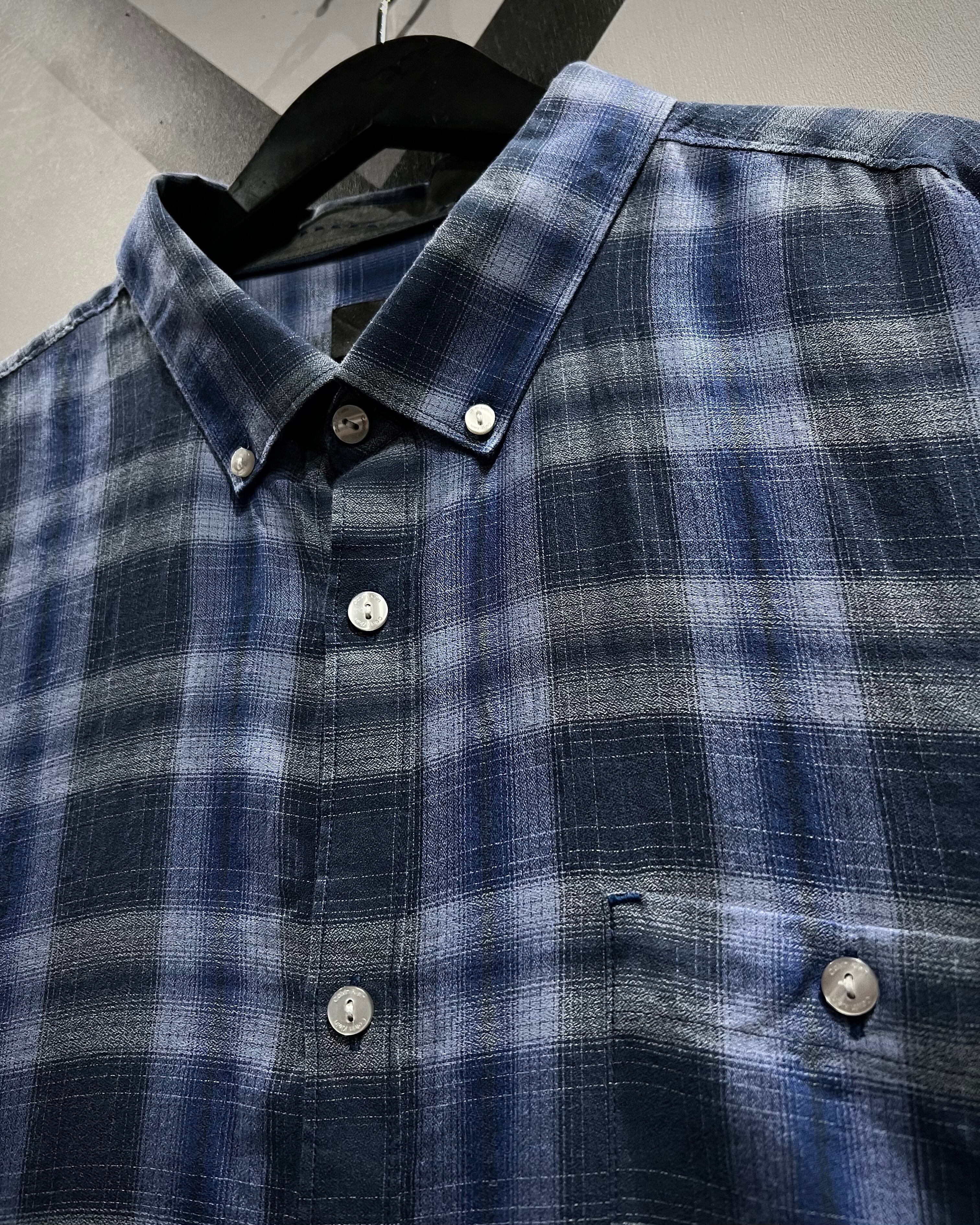 X vintage】“Calvin Klein” Beautiful Ombre Check L/S Shirt | Caka