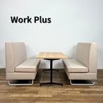 【引取限定 or 23区内限定配送】 Work Plus FLEX-WIZ BOOTH MEET TABLE ＋ BASED WIZ BOOTH SOFA ソファ×2 テーブル セット オフィス家具 ミーティングスペース 什器 オフィス什器【中古】